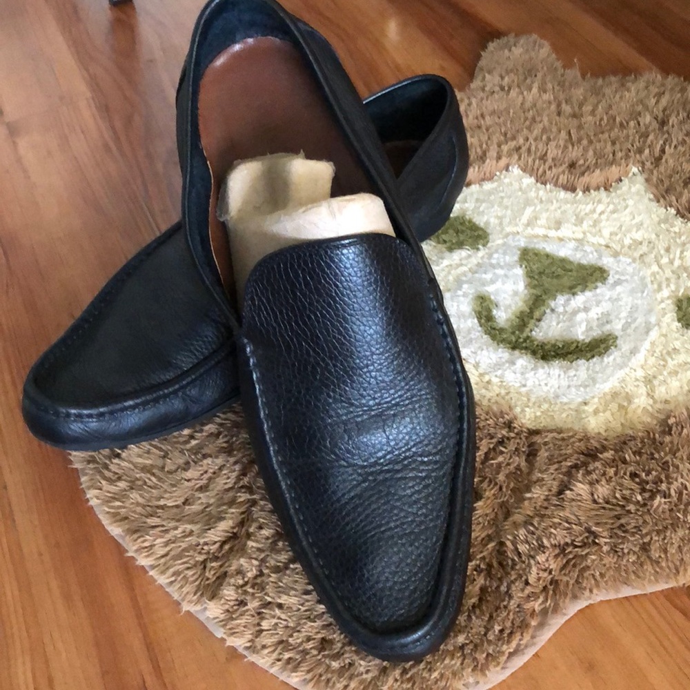 a. Testoni black loafers